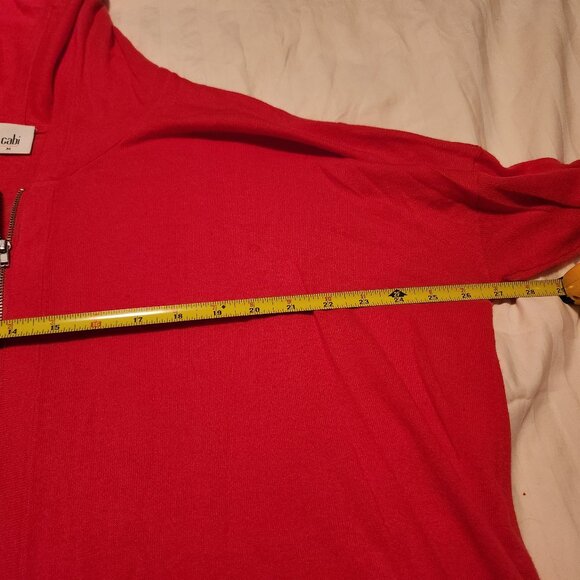 Red Beachcomber Zip Front Hoodie Sweater and Stripe Asymmetrical Carousel Tank - Picture 3 of 6